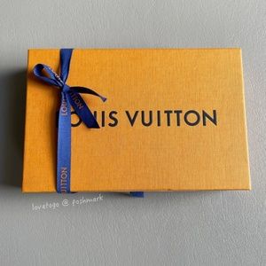 Authentic Louis Vuitton Orange Gift Box Ribbon for Large long wallet